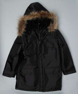 Marc Jacobs KIDS black zip front raccoon fur hooded coat