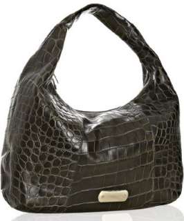 Furla green croc embossed leather Salome oversized hobo   up 