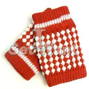   Cloth Winter Short Finger Fingerless Warm Glove For Girl Woman  
