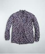 Marc Jacobs KIDS deep purple thistle print silk blend ruffle blouse 