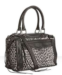 style #313899401 grey cheetah print nylon and leather Mab Mini bag 