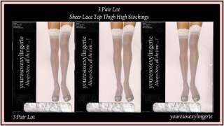 LOT Plus Size STOCKINGS 2.5 LACE TOP Thigh Highs  