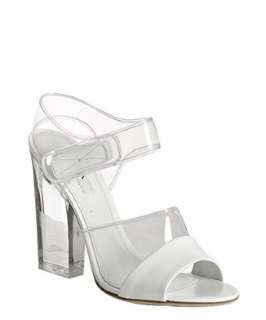 Prada white leather and PVC detail sandals  