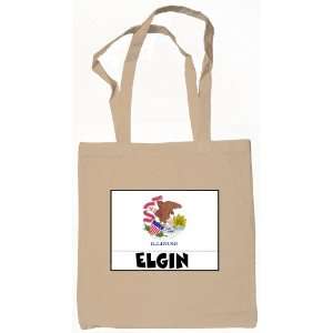 Elgin Illinois Souvenir Canvas Tote Bag Natural