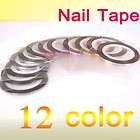 12 COLOR ROLLS NAIL ART TIPS DECORATION LINE STRIPING TAPE STICKER p4