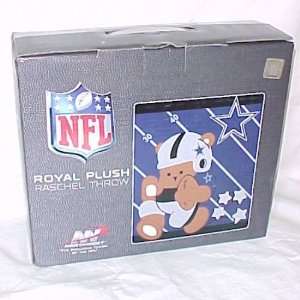   Dallas Cowboys NFL Logo Raschel Royal Plush Blanket Throw: Home