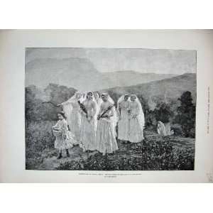   1888 Jeunes Filles Rendant Procession Women Costumes: Home & Kitchen