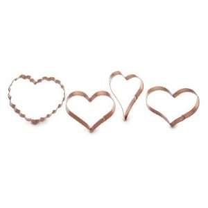Heart Copper Cookie Cutters   Set of 4 