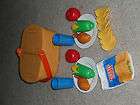 Fisher Price Fun With Food Picnic Basket Plates Chicken Corn Apple 