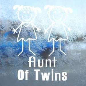  Aunt Of Twins G/G White Decal Car Window Laptop White 