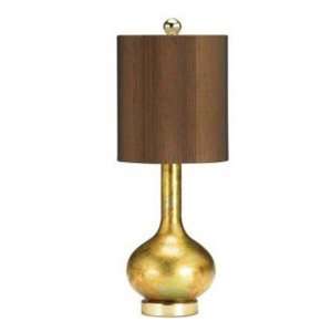  Table lamp gold green copper finish silk shade dark: Home 