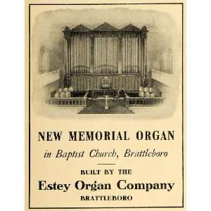   Organ Baptist Church Brattleboro   Original Print Ad