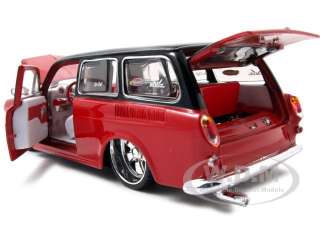   diecast car model of 1967 volkswagen 1600 squareback red black all