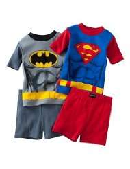 Batman & Superman Boys Summer 4 pc. Pajama Set