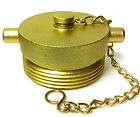 Fire Hose Hydrant or FDC Plug with Chain  Brass plated cast 