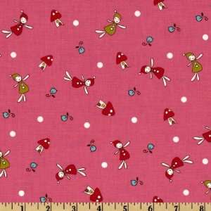   Wee Little Elves Pink Fabric By The Yard Arts, Crafts & Sewing