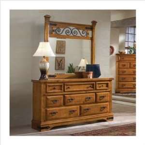 Wildon Home 201284Series Akron Dresser and Mirror Set in Pine:  