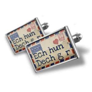 Cufflinks I Love You Love Letter from Luxembourg Luxembourgish 