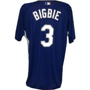 Larry Bigbie #3 2007 Game Used Dodgers Spring Training Road Jersey 