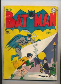 Batman #14 (1942) Very Good Minus Bob Kane Penquin  