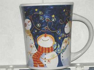 Christmas Holiday Snowman Design 2 Coffee Cups/Mugs Set  