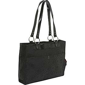 Kailo Chic Womens Structured Laptop Tote   Black Hexagon   