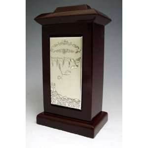   Wood & Sterling Silver Tzedakah Box / Charity Box 