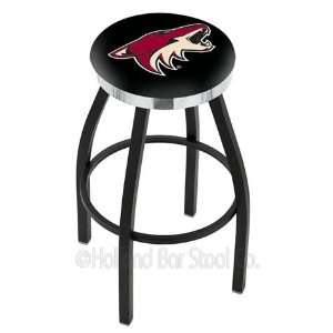 30 Phoenix Coyotes Bar Stool   Swivel With Black Ring and Chrome 