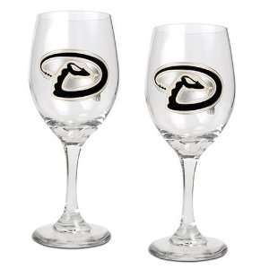 Arizona Diamondbacks 2pc Wine Glass Set   Primary Logo  