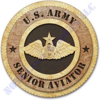 Army Senior Aviator Badge Birch Wall Plaque  