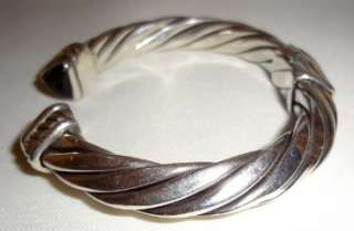   Silpada .925 Sterling Silver Black Onyx Twisted Cuff Bracelet B0761