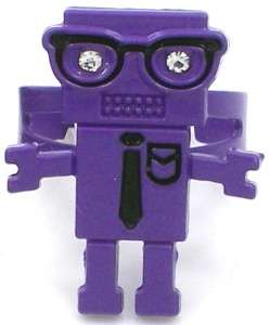 Purple Nerd Robot Glasses Adjustable Ring New  