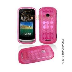 TPU Skin Cover for Motorola Crush W835, Argyle Hot Pink 