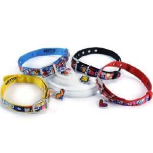  Romero Britto Nylon Dog Collar w/Charm: Pet Supplies