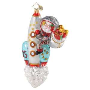  Christopher Radko Sky Rocket Santa Ornament: Home 