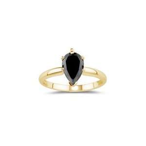   80) Cts Black Diamond Solitaire Ring in 14K Yellow Gold 9.5: Jewelry