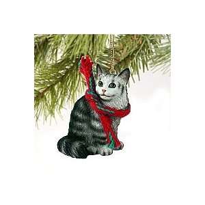  Maine Coon Silver Tabby Cat Miniature Ornament: Home 