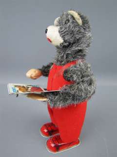 ALPS Cubby The Reading Bear Mechanical Toy Wind Up  