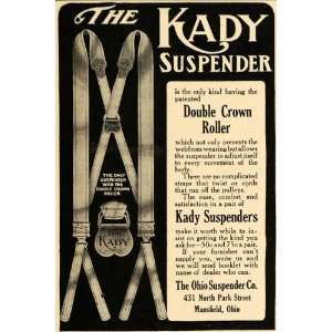  1908 Ad Kady Suspender Clothing Double Crown Roller 
