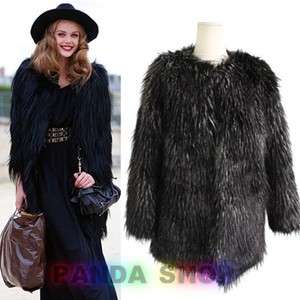   Attractive Lady Coat Jacket Long Sleeved Faux Fur Popular Special
