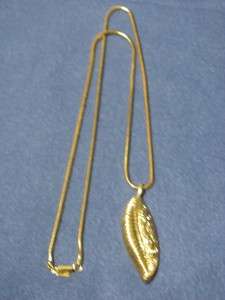 Vintage 1920 Costume Jewelry Gold Leaf Slide Necklace  