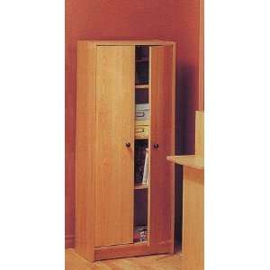    Maple Storage Cabinet with Shelves and Doors