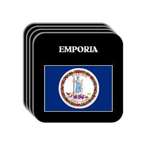 US State Flag   EMPORIA, Virginia (VA) Set of 4 Mini Mousepad Coasters