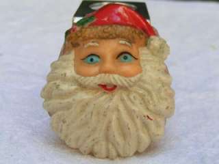 Vintage Santa Claus Mask Face. Ornament Hand Painted  
