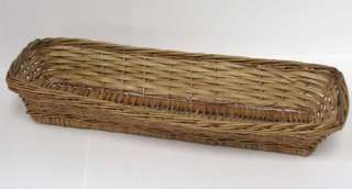   Basket Bread Baguette Long Wicker Straw Woven Server Tray  