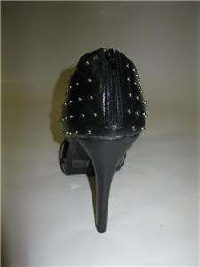 NIB Black Leather Studded Ladies Womens Booties Shoes  