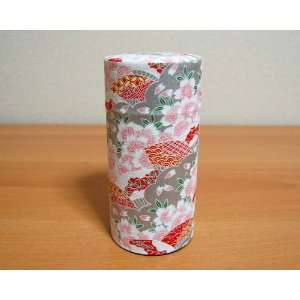  Yayoi Sakura Japanese Green Tea Tin [ Silver ]: Home 
