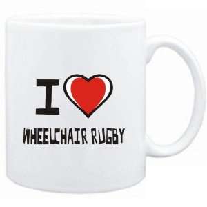    Mug White I love Wheelchair Rugby  Sports