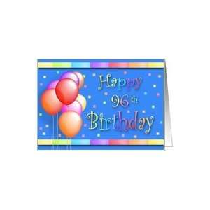    96 Years Old Balloons Happy Birthday Fun Card Toys & Games