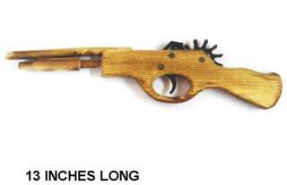   ELASTIC SHOOTER W PUMP #293 wood toys cowboy rubber band guns NEW